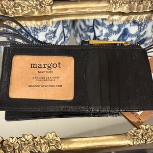NWT Margot Black Leather Card Wallet